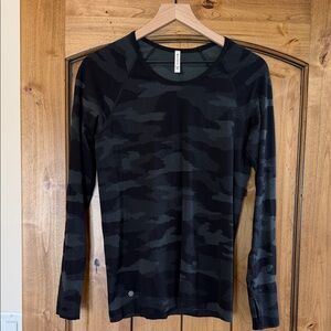 Athleta Dark Camo Long Sleeve Top